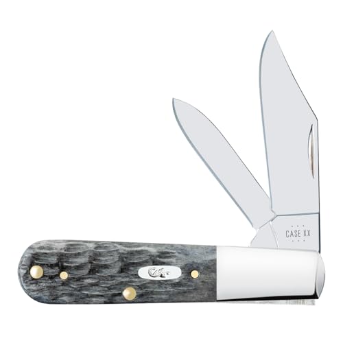 Case CA58423 Gray Crandall Jigged Bone Pocket Knife with Mirror Finish Steel Blades
