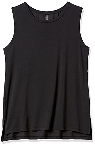 Women's Relaxed Cotton Workout Tank Top - Plus Size X-Large Black