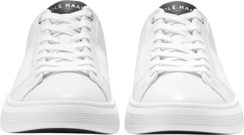 Men's Wide Leather Crosscourt Sneakers - White Black 9 Wide
