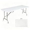 8ft Heavy Duty Foldable Plastic Banquet Table - No Assembly, Portable