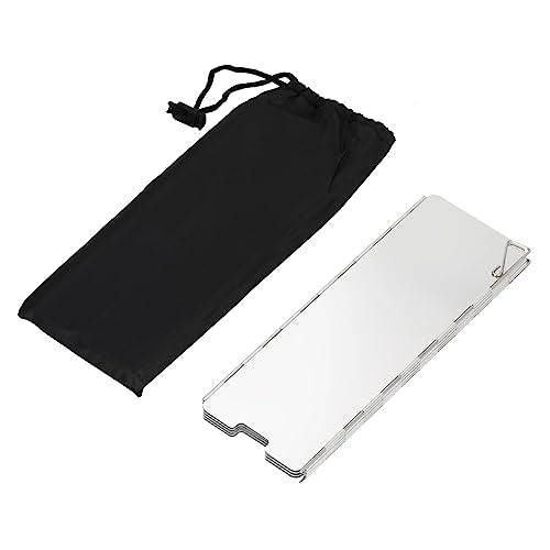 8 Plates Camping Stove Windscreen - Folding Aluminum Windshield for Outdoor Cooking