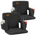 Overmont Stadium Seat with Back Support - Padded Bleacher Cushion, 20.5 Inch, Regular - 6-Position Reclining & Backpack Straps