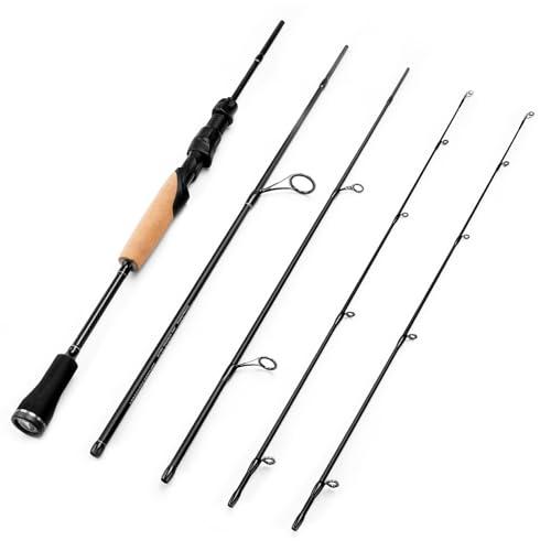 Travel Fishing Rods 7'6" MH Fast 4-Piece Spinning with Extra Tip