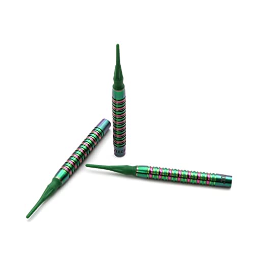 Green Gem Stone 19g Soft Tip Tungsten Darts with Titanium Coated Barrels & ROST Flights