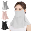 Grey UPF 50+ Cooling Face Mask with Breathable Mouth Opening, Washable UV Protection for Sports & Outdoor Activities