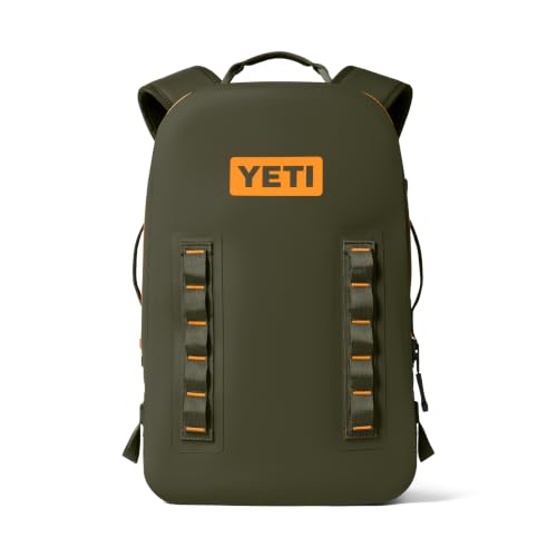 YETI Panga 28 Waterproof Backpack with Hydrolok Zipper, Olive/King Crab Orange