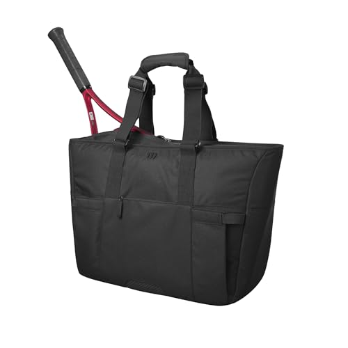 Wilson 2024 Recycled Material Tennis Racket Tote Bag - Holds 2 Rackets, Black