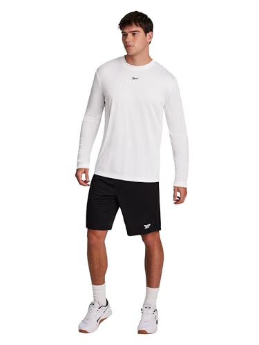 Men's Long Sleeve Tech Crewneck T-Shirt - Medium White - Reebok ID Train