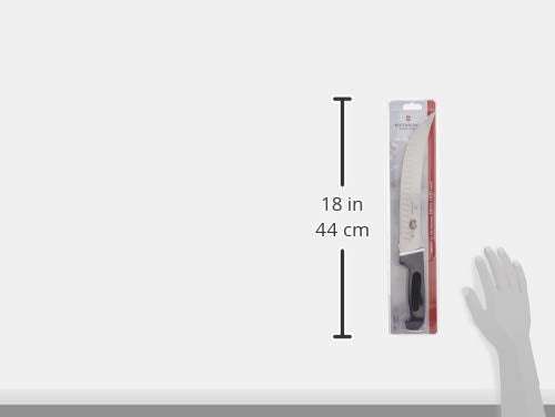 Victorinox Fibrox 10-Inch Curved Cimeter Knife with Granton Edge - Lightweight Swiss Chef Knife