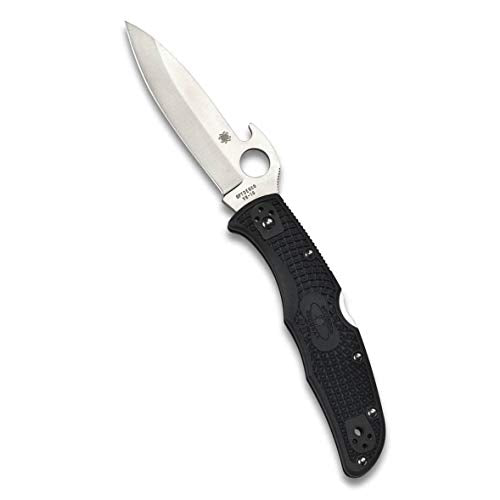 Spyderco Endura Lightweight Folding Pocket Knife with Black Handle - 3.9" PlainEdge