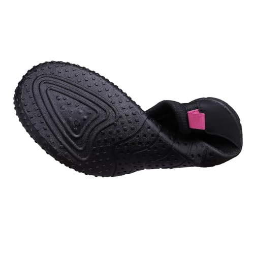 Water Shoes Women Men Multi-Purpose Barefoot Aqua Socks with Thick Sole - Black Pink, 8 Women / 6.5 Men