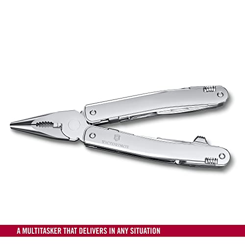 Swiss Multi-Tool with 24 Lockable Functions, One-Hand Blade, Pliers & Saws