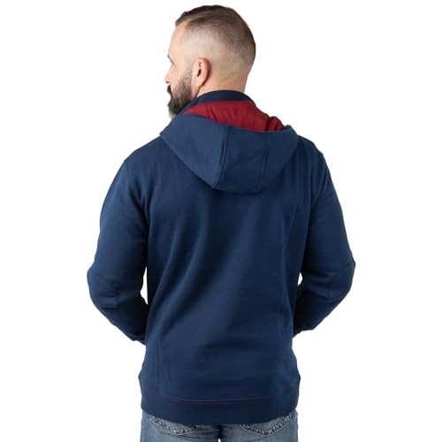 Field & Stream Men's Ring Neck 1/4 Zip Hoodie - Large Navy Blue