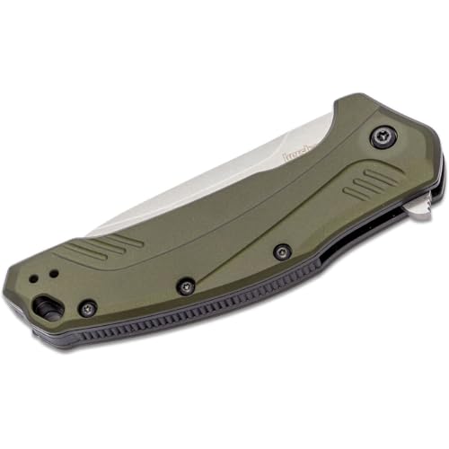 Kershaw Link Pocket Knife Olive Handle 3.25-Inch Drop Point Blade