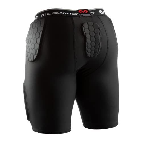 McDavid Men's Compression Shorts with HEX Hip & Thigh Pads - Large Black