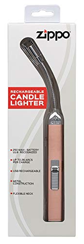 Zippo Rechargeable Candle Lighter - Rose Gold, Reusable, Flexible Neck