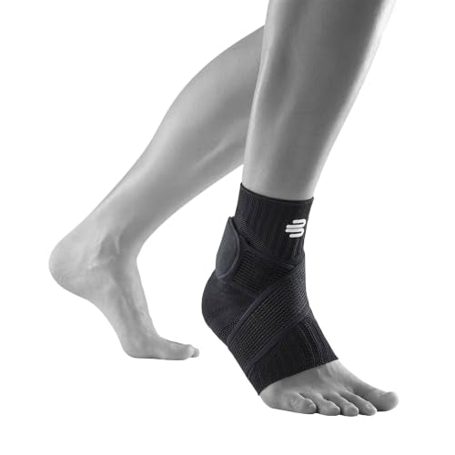 Sports Ankle Support Brace with Figure-8 Taping Strap - Medium/Right, Black
