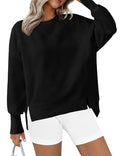 Women's Black Fleece Crewneck Sweatshirt - Large Pullover