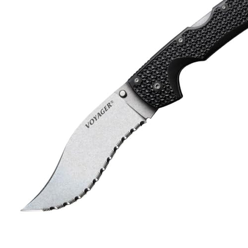 Cold Steel Voyager XL Vaquero Kukri Serrated Folding Knife - AUS10A Steel, 5.5" Blade