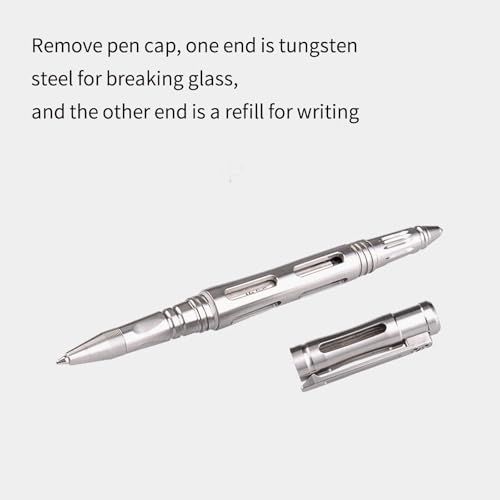 Titanium Tactical Pen with Glass Breaker - Silver, Model TPX33-TI