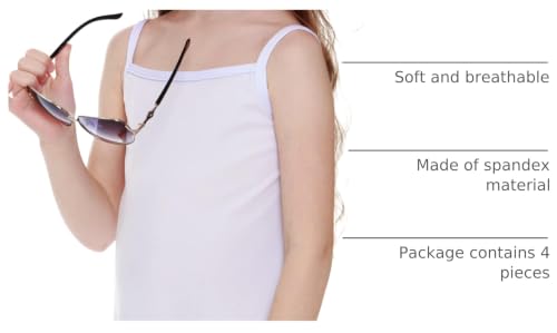 Girls Undershirts Set 5-6 Years Satinior Cotton Top 4-Pack Black White Rose Pink