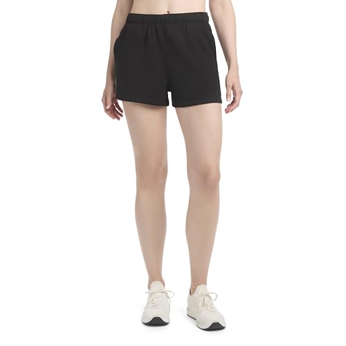 Danskin Women's Cozy Fleece Lounge Shorts 2 Pack Small Black Salt Grey Heather