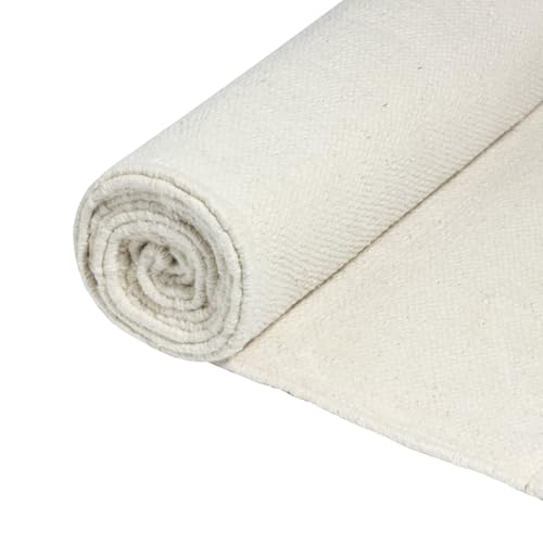 Organic Cotton Yoga Mat - Handwoven Non-Toxic Exercise Rug, 78 x 27 inches - Natural Cotton Variation