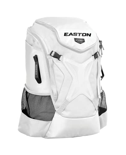 Fastpitch Softball Backpack with Helmet Holder and Gear Clips - White