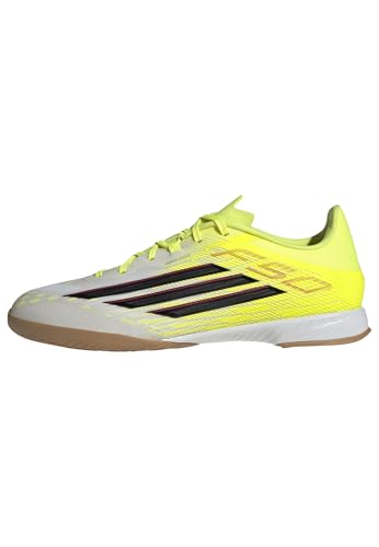 adidas Men's F50 League Indoor Soccer Shoes - Team Solar Yellow/Black/Lucid Red, Size 7.5 Men / 8.5 Women