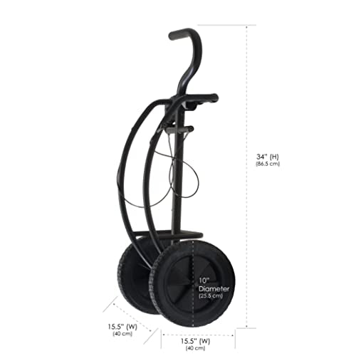 Massage Table Cart with Large Wheels and Telescoping Handle - Fits Most Brands
