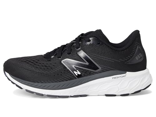 New Balance Women's Fresh Foam X 860 V13 Running Shoes - Big Kid, Black/White/Magnet