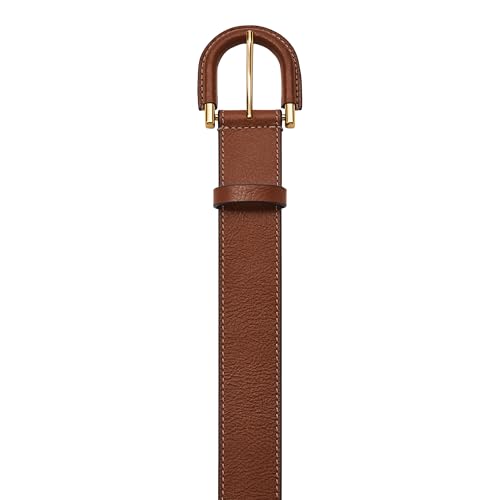 Fossil Women's Leather Belt - Brown Harwell Large