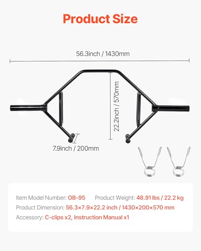 Heavy-Duty Hex Trap Barbell for Strength Training - Supports 800 lbs