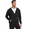 Men's Lightweight Zip-Up Hoodie Jacket - Regular & Tall Sizes, Black, X-Large