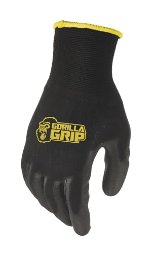 Gorilla Grip Never Slip All-Purpose Grip Gloves Medium Black/Yellow