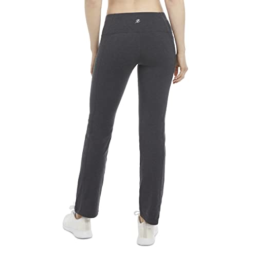 Women's Cotton Stretch Yoga Pants Large Charcoal Heather - Energy Zone