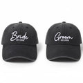 Bride and Groom Wedding Hats Black for Bridal Party Gifts