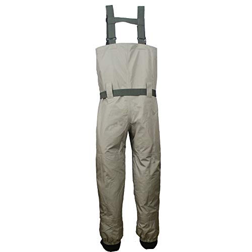 Kylebooker Large Khaki & Olive Green Breathable Stockingfoot Chest Waders for Fishing