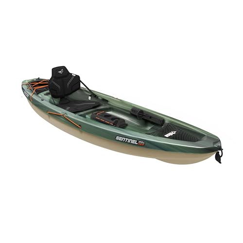 Pelican Sentinel 100X Angler Sit-On-Top Fishing Kayak - Fade Black Green, Lightweight, 9'6"