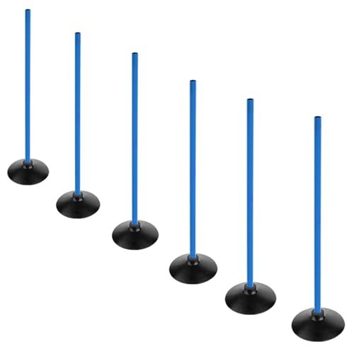 6 Pack 3.3 FT Soccer Agility Poles Set with Rubber Bases - Speed & Training Equipment