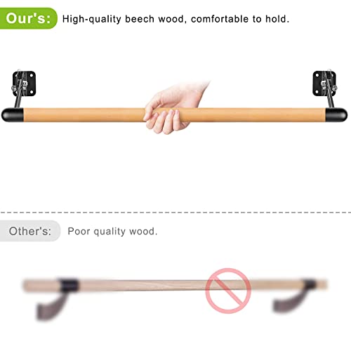 Dolibest 3 FT Wall-Mounted Wooden Ballet Barre for Home & Studio Stretch Workout