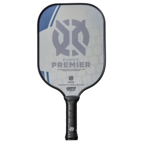 Onix Evoke Premier Pickleball Paddle - 14mm Medium Blue Impact Shape