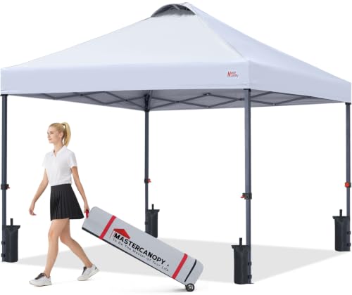 10x10 Pop Up Canopy Tent with Roller Bag - White, Easy Setup, Waterproof & Sunproof