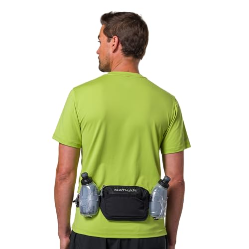 Nathan Running Belt Hydration Pack with Flasks & Pockets - Insulated Black