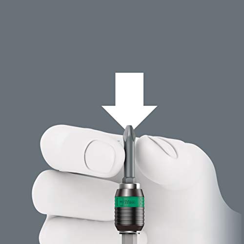 Wera Classic Solid T-Handle Screwdriver with Ratchet & Rapidaptor, 1/4"