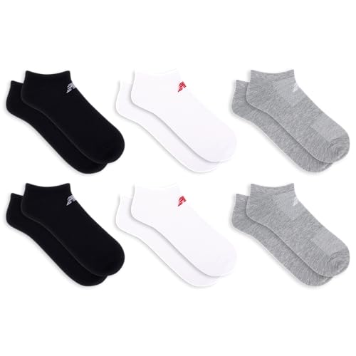 Unisex Performance Flat Knit No Show Socks - Medium Gray Assorted 6 Pairs