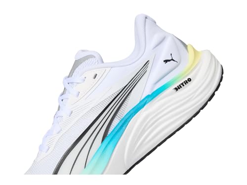 PUMA Men's Electrify Nitro 4 Running Shoes - White Mint Melt Blue 11