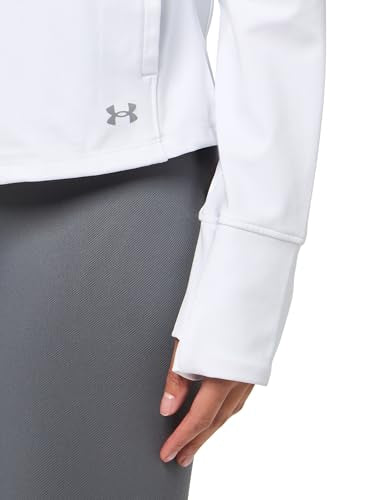 Under Armour Women's Movement Full Zip Jacket - Large, White, Metallic Silver