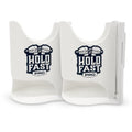 HoldFastPro Marine Boat Cup Holder 2-Pack White Adjustable Drink Caddy for Rails & T-Top