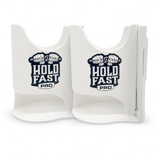 HoldFastPro Marine Boat Cup Holder 2-Pack White Adjustable Drink Caddy for Rails & T-Top